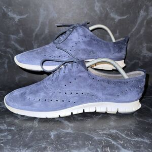 Cole Haan Zerogrand Suede Blue Wingtip Oxford Comfort Shoes Womens Size 11B